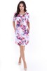 Sukienka FSU1070 BŁĘKITNY różowo beżowe magnolie
